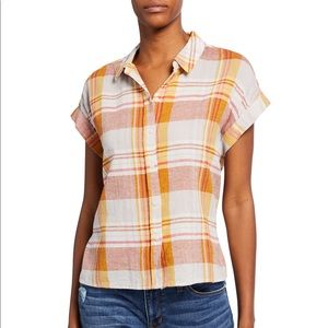Sanctuary short sleeve plaid shirt S